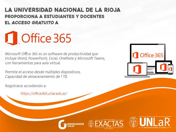 La UNLaR pone a disposición el acceso gratuito de Office 365